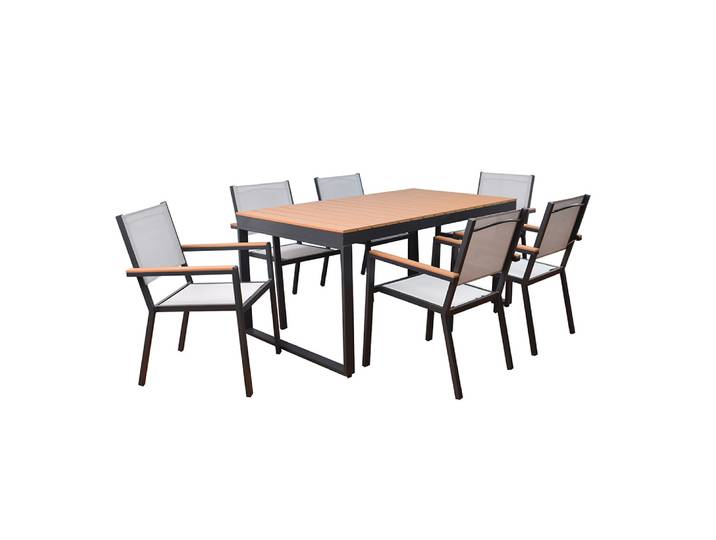 HOME DELUXE Ensemble de jardin SIERA SEDIA en aluminium robuste Meubles de jardin\, salon de jardin\, table de balcon\, meubles de terrasse