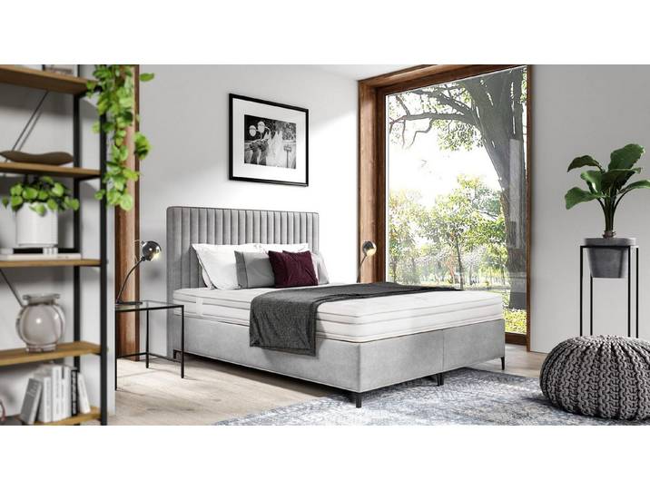 Xlmoebel Boxspringbett Modernes Designer-Holzbett mit stilvollen Textilien (1-St., Bett), Hergestellt in Europa