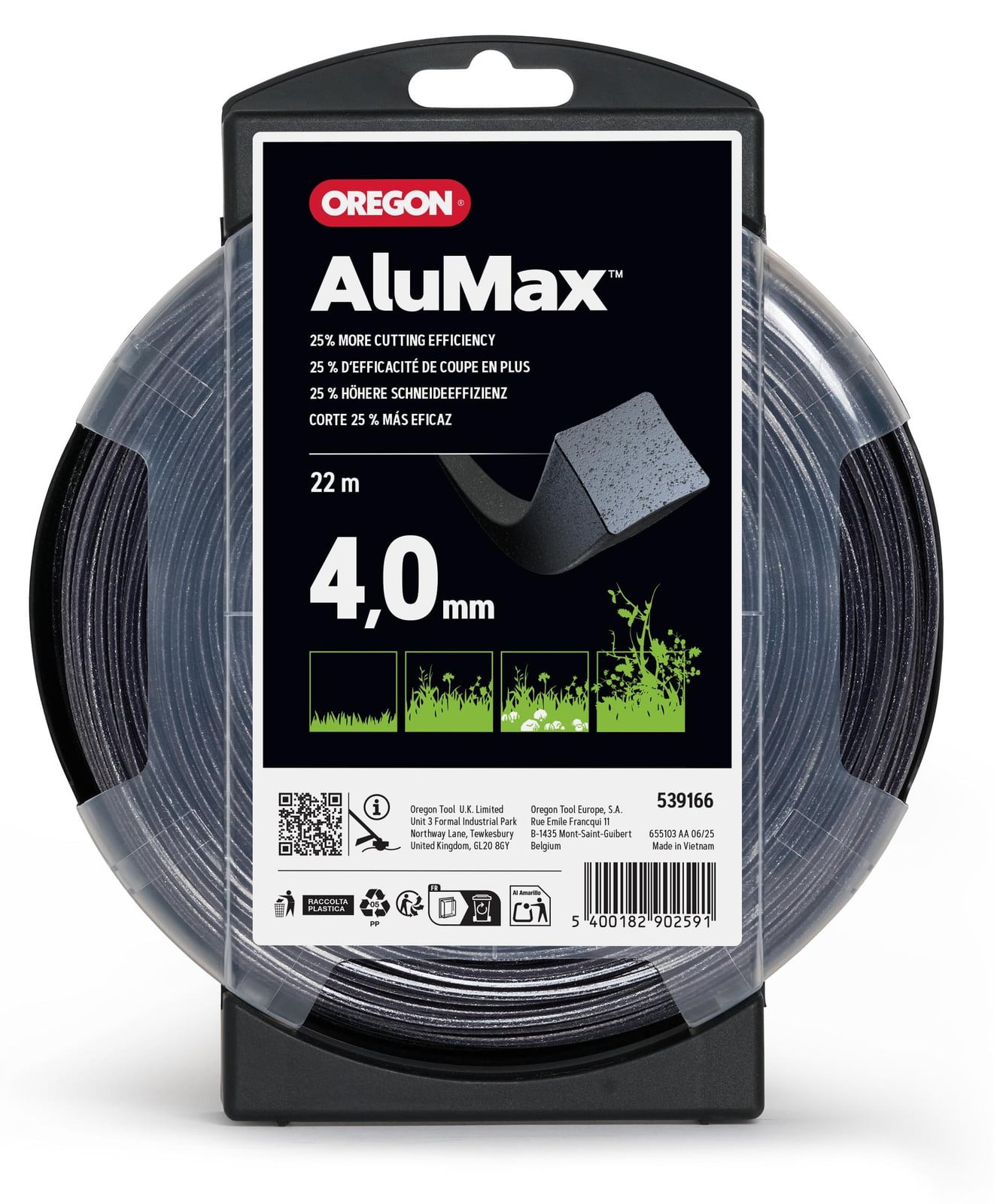 Oregon Square Nylium Alumax maaidraad 4,0 mm x 22 m