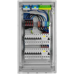 Sicherungskasten Unterputz Verteilerkasten 3-reihig 36 Module 14xMCB 1xRCCB VDE Saltek Überspannungsschutz Unterverteilung verdrahtet Verteilerschrank mit Sicherungen 630,50x348x98mm Hager Hohlwand Verteiler Abzweigklemmen Doktorvolt DV-6241-PT