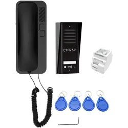 Cyfral, Klingel + Türsprechanlage, Gegensprechanlage Cosmo 1-Tenant Kassette Schwarz Unifon Schwarz (Bluetooth, Kabellos, Thread)