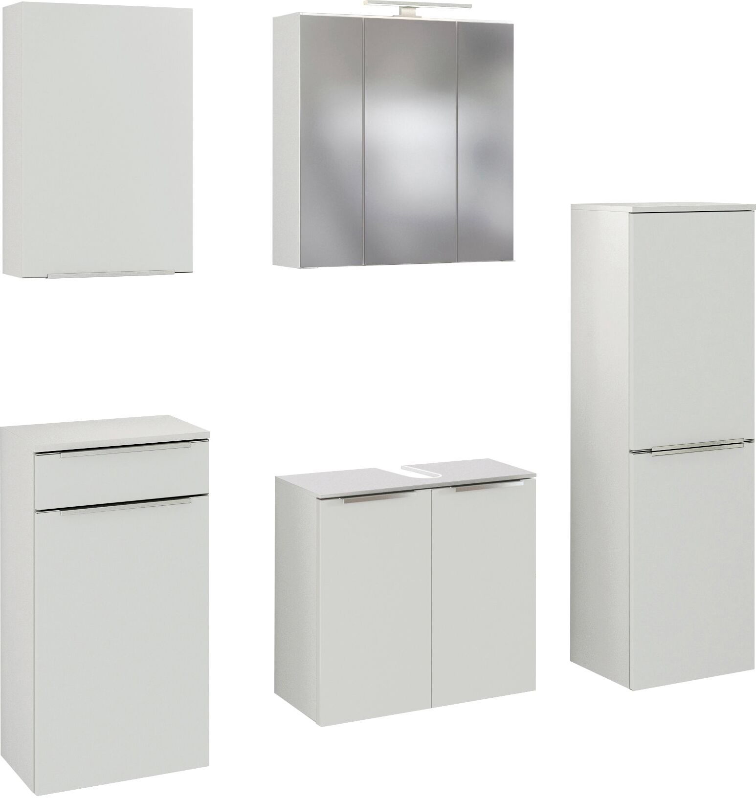 Badmöbel-Set WELLTIME "Matera", weiß, Kastenmöbel-Sets, Badmöbel-Set, mit Softclose-Funktion