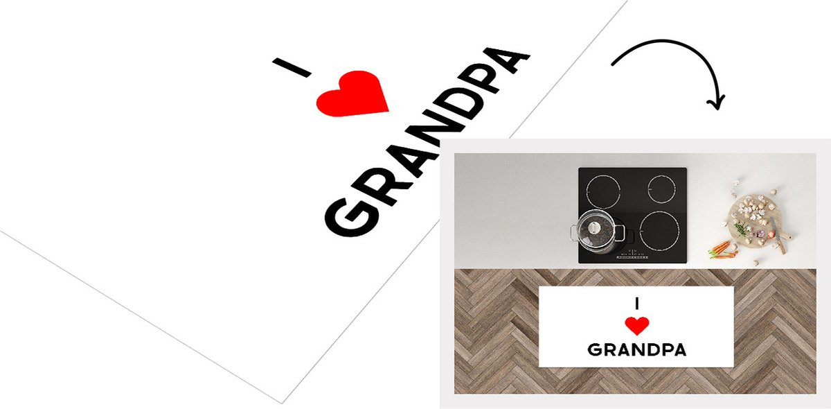 KitchenYeah Keukenloper I love grandpa Vinyl B/D: 120 x 50 cm