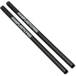 #IAMPLASTICFREE 300 Stück Nachhaltige Trinkhalme 2.0 7x160mm schwarz – Strohhalme, hitzeresistent, wiederverwendbar, biologisch abbaubar