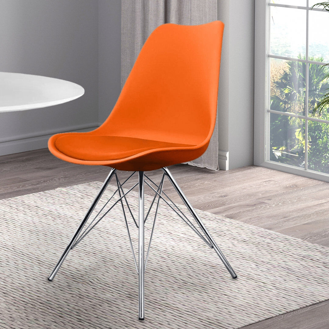 George Oliver Topeka 45 cm H Side Chair Orange 82cm H X 49cm W X 45cm D