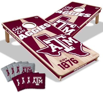 Skip's Garage Texas A&M Aggies NCAA 2x4 Cornhole Board Set