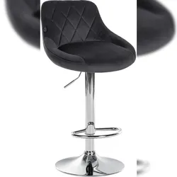 Proregal CHEFGASTRO Barhocker CAPE VERDE Samt Chrom HxBxT 83x46x49cm Samt Dunkelgrau Barstuhl