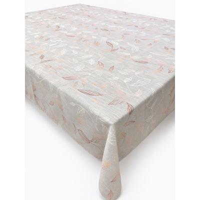 Tischdecke OTTO HOME "Raffon, Leinenoptik, Dekoration, 1 Stück" Gr. 2, grau (lavender), B:160cm L:130cm, Polyester, Tischdecken, Tischdecke, Leinenoptik,Blattmotiv, Wohn - Esszimmer