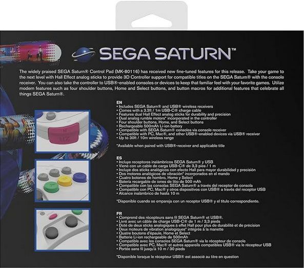 Retro-Bit SEGA Saturn PRO Controller White