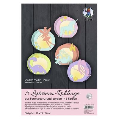 URSUS Laternenzeit Laternen-Rohlinge rund Pastell, 5er Set