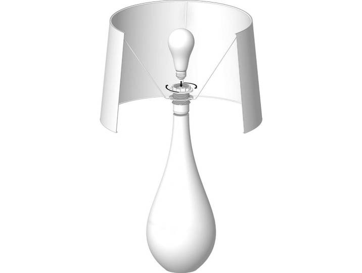 Tischleuchte Vase, Weiß, Holz, 64 cm, Lampen & Leuchten, Innenbeleuchtung, Tischlampen, Tischlampen