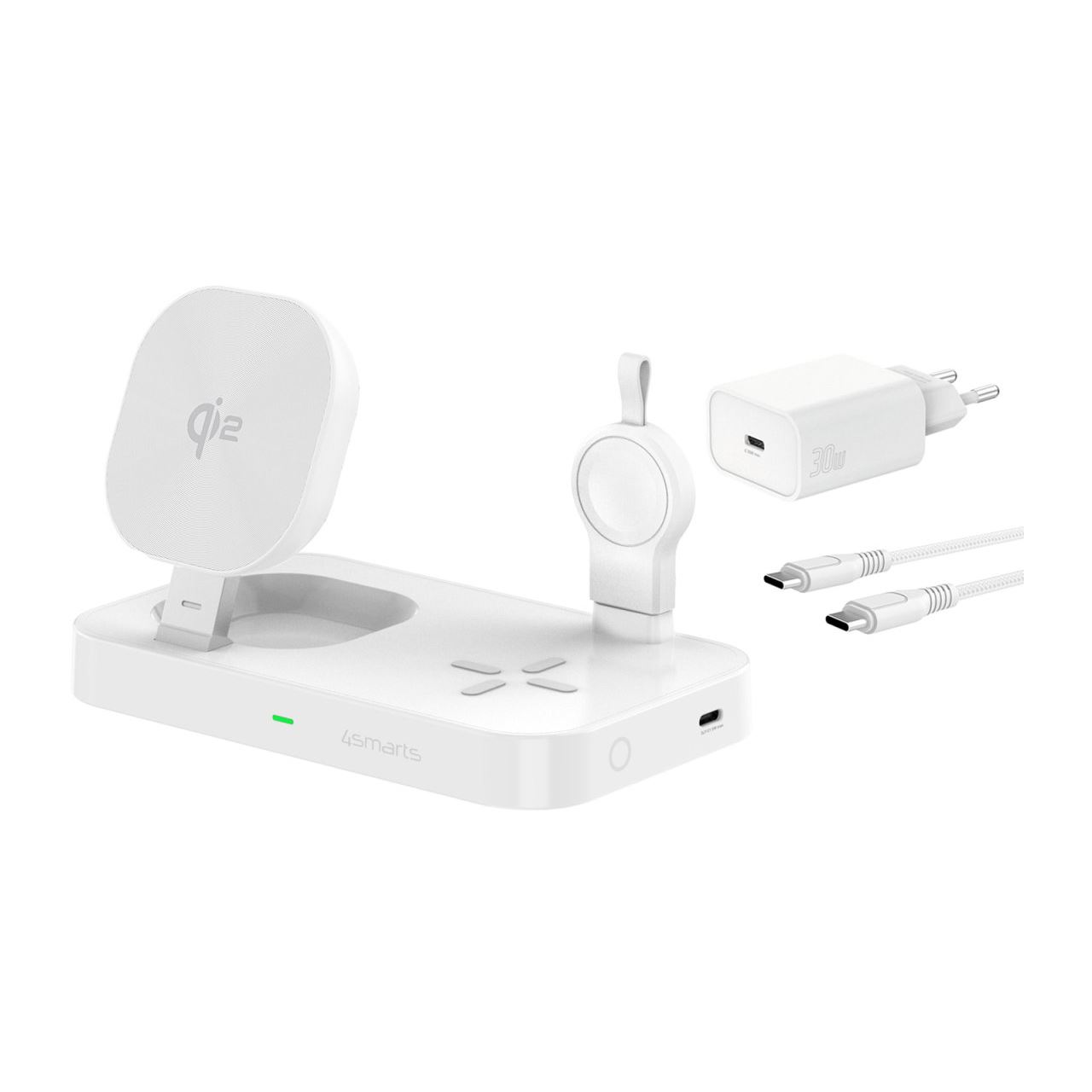4SMARTS QI2 LADESTATION TRIDENT Weiß Samsung