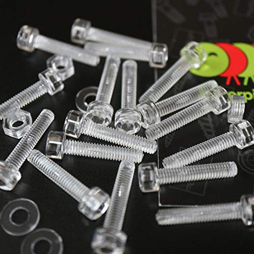 50x Transparante Acryl Inbusschroeven M4 x 20mm met Moeren en Sluitringen