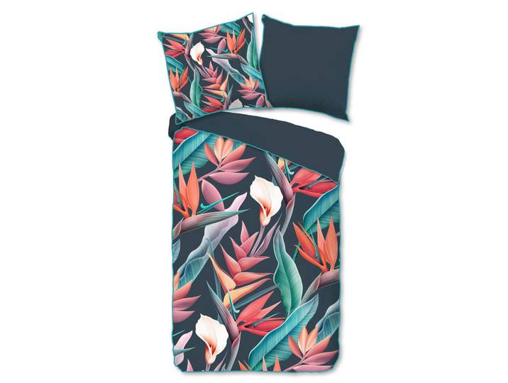 Wendebettwäsche Chloe, Mehrfarbig, Floral, 135x200 cm, atmungsaktiv, Heimtextilien, Bettwäsche & Leintücher, Bettwäsche, Wendebettwäsche