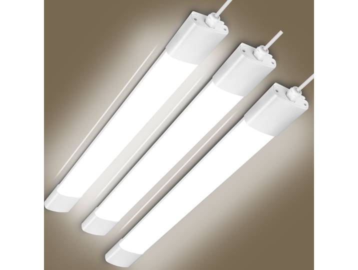 Paquet de 3 lampes LED pour pièces humides 20W/30W/36W, connectables, plafonniers LED, 4000K, IP66, adaptées au salon, la cuisine, au sous-sol