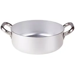 PENTOLE AGNELLI Agnelli Kasserolle niedrig Professional Cookware aus Aluminium mit 2 Edelstahlgriffen, grau, cm 28