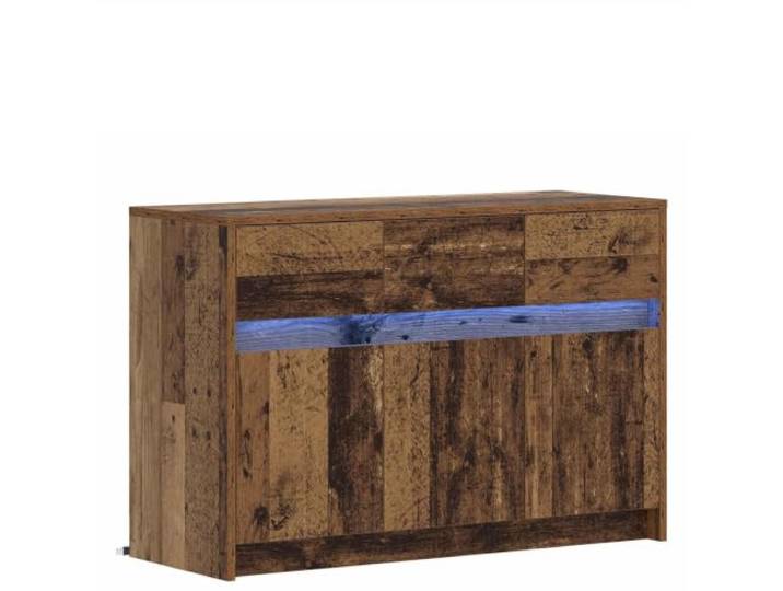 KTHLBRH TV-Schrank 91 x 34 x 61 cm Holz mit Holztechnik Reversible Türen, 90° Öffnung, 3 Schubladen, moderner Stil, nur für den Innenbereich, Montage erforderlich