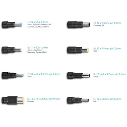Avacom nabíjecí adaptér QuickTIP 150W - univerzální adaptér pro notebooky + 8 konektorů (150 W), Notebook Netzteil