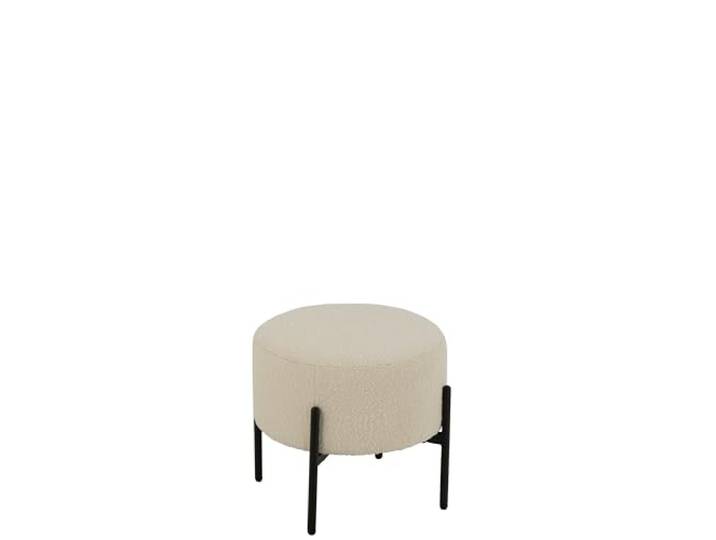 J-line Hocker Bouclé - Sperrholz/Polyester - weiß/schwarz
