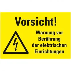 Schild I Kombi-Warnschild Vorsicht! Warnung vor Berührung..., Kunststoff, 200x120mm