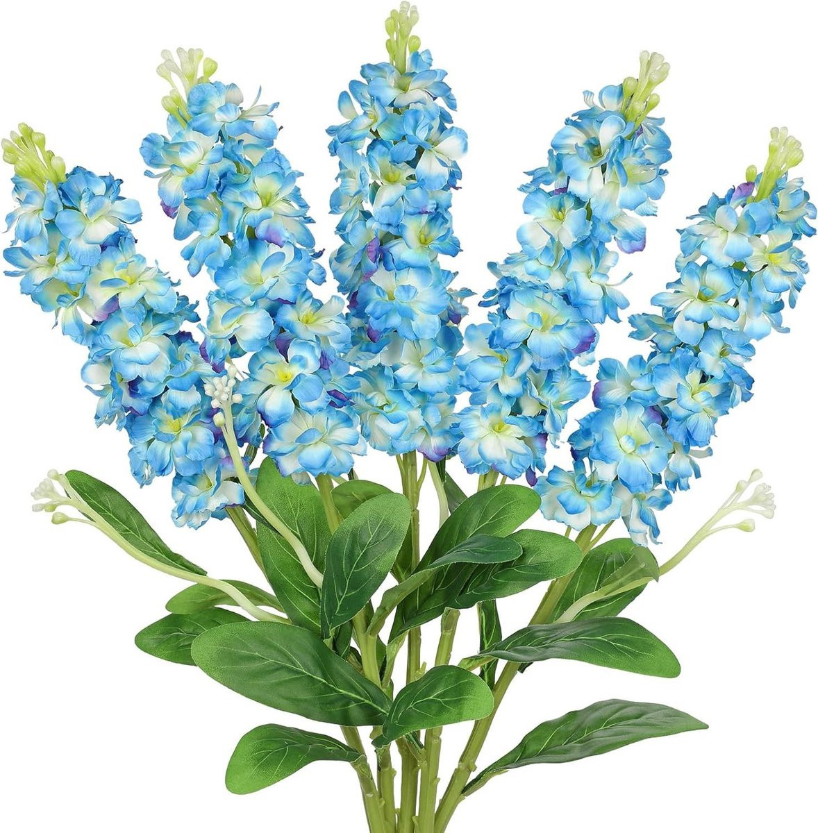 Blauwe Kunstmatige Delphinium Zijden Bloemen voor Interieur Decoratie - 65 cm