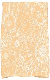 E by Design 18 x 30 Inch Zentangle 4 Floral Print Kitchen Towel
