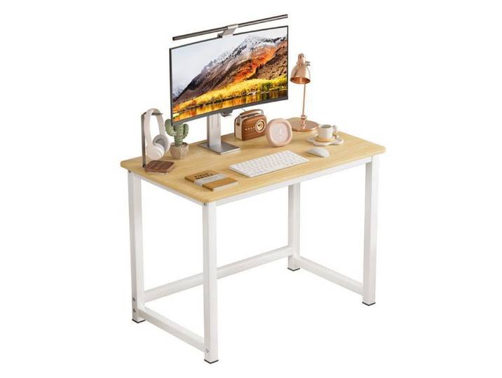 Bureau d'Ordinateur Étudiant Ergonomique Charge 100kg 100x60cm Résistante à l'Eau pour Rentrée Scolaire Chambre et Petit Espace