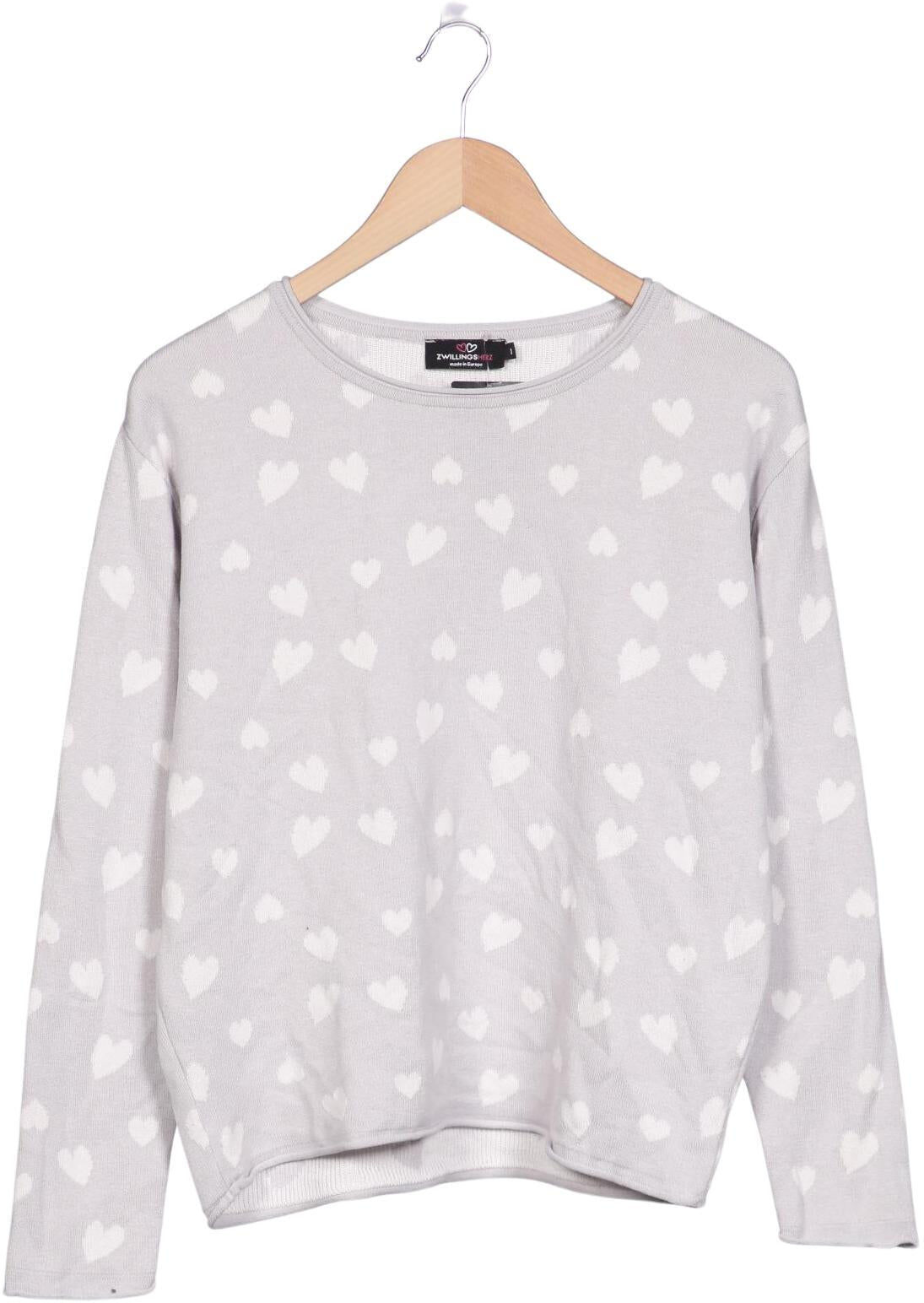 Zwillingsherz Damen Pullover, Grau, Gr. 3Xl, Synthetik / Baumwolle - Second Hand