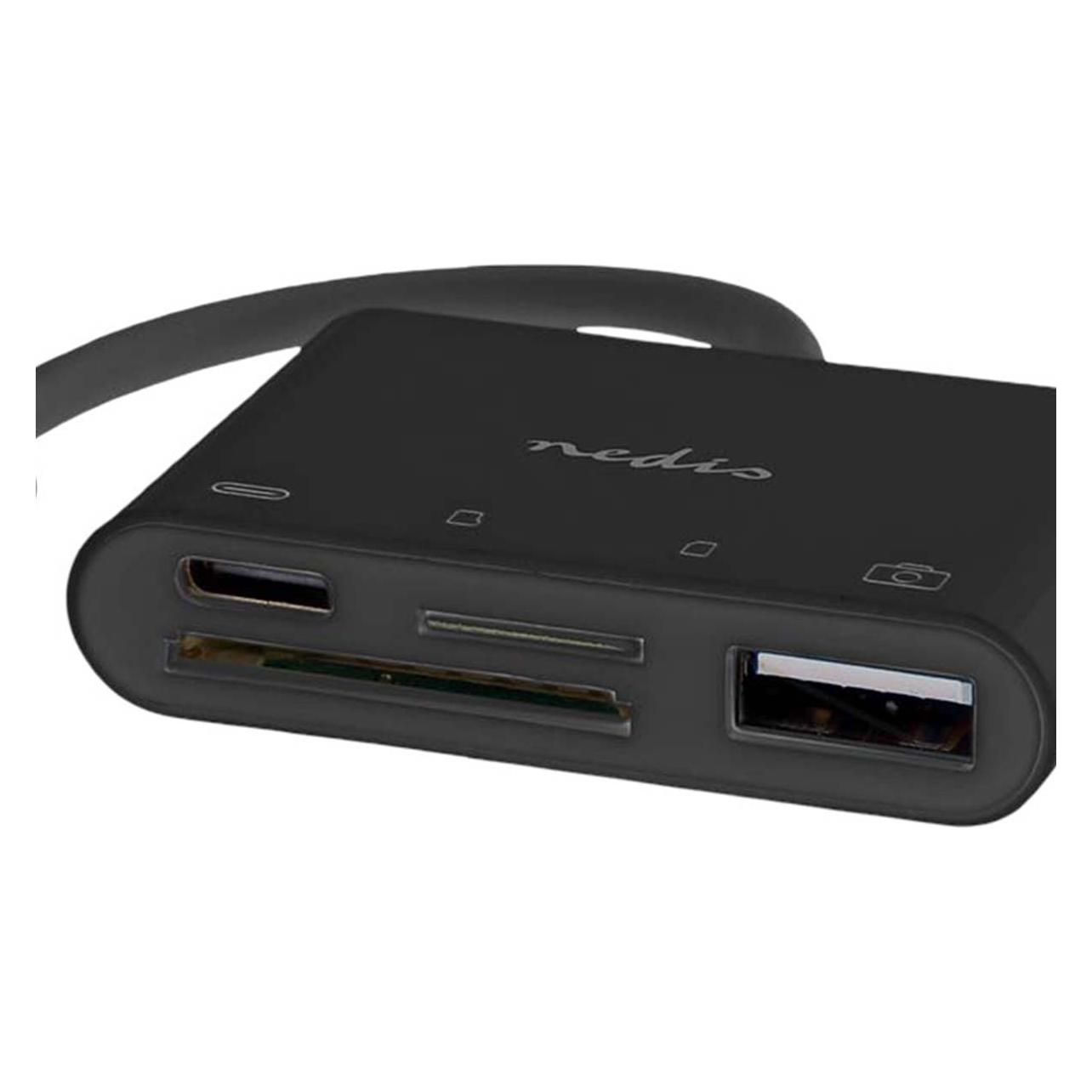 Nedis USB-Hub | 1x USB-C | 1x USB A / 1x USB-C | 4-Port port(s) | USB 2.0 | Stromversorgung über U (USB-C, 4 Ports) (CCGB64780BK01)