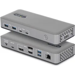 StarTech 3X MONITOR USB-C DOCK 100W PD (USB-C), Dockingstation + USB Hub, Grau