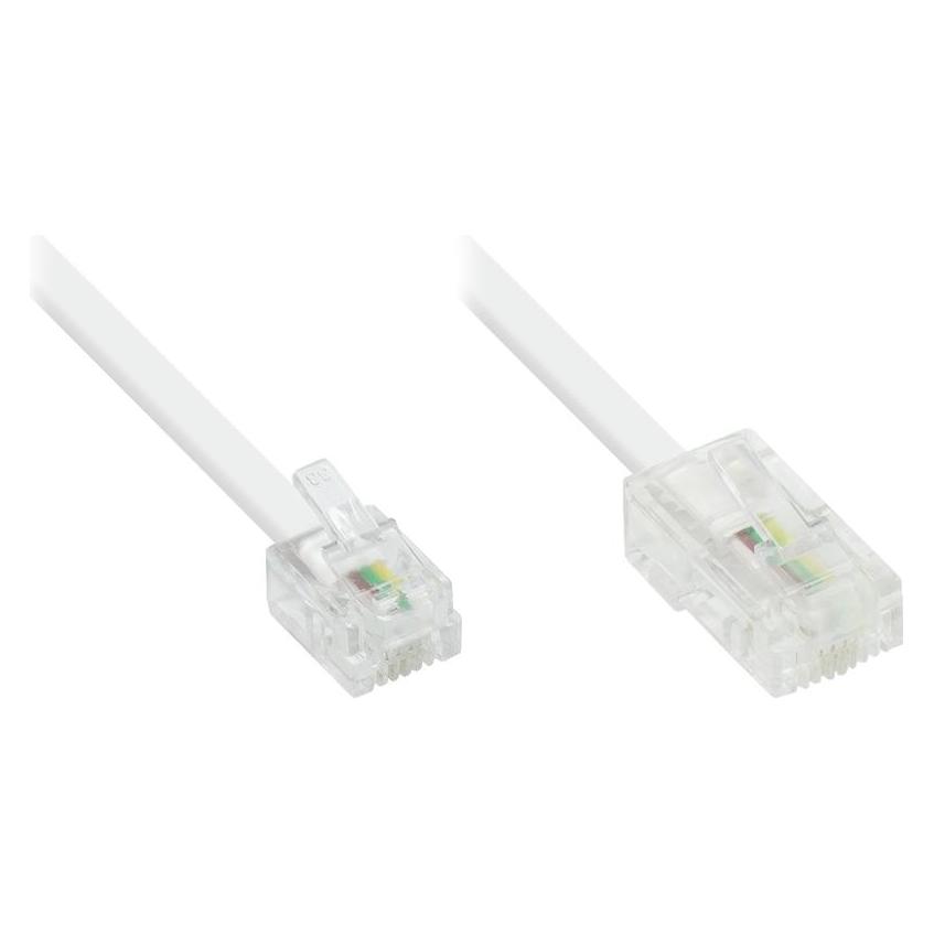 Varia DSL Modem Kabel RJ11 zu RJ45, Flachkabel, 6m, weiss (426447)