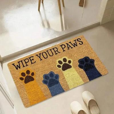 Inspired Finds Cat Paw Print Absorbent Doormat Non Slip Washable Kitchen Entrance Rug scattered Paw Trail 23.62x35.43in