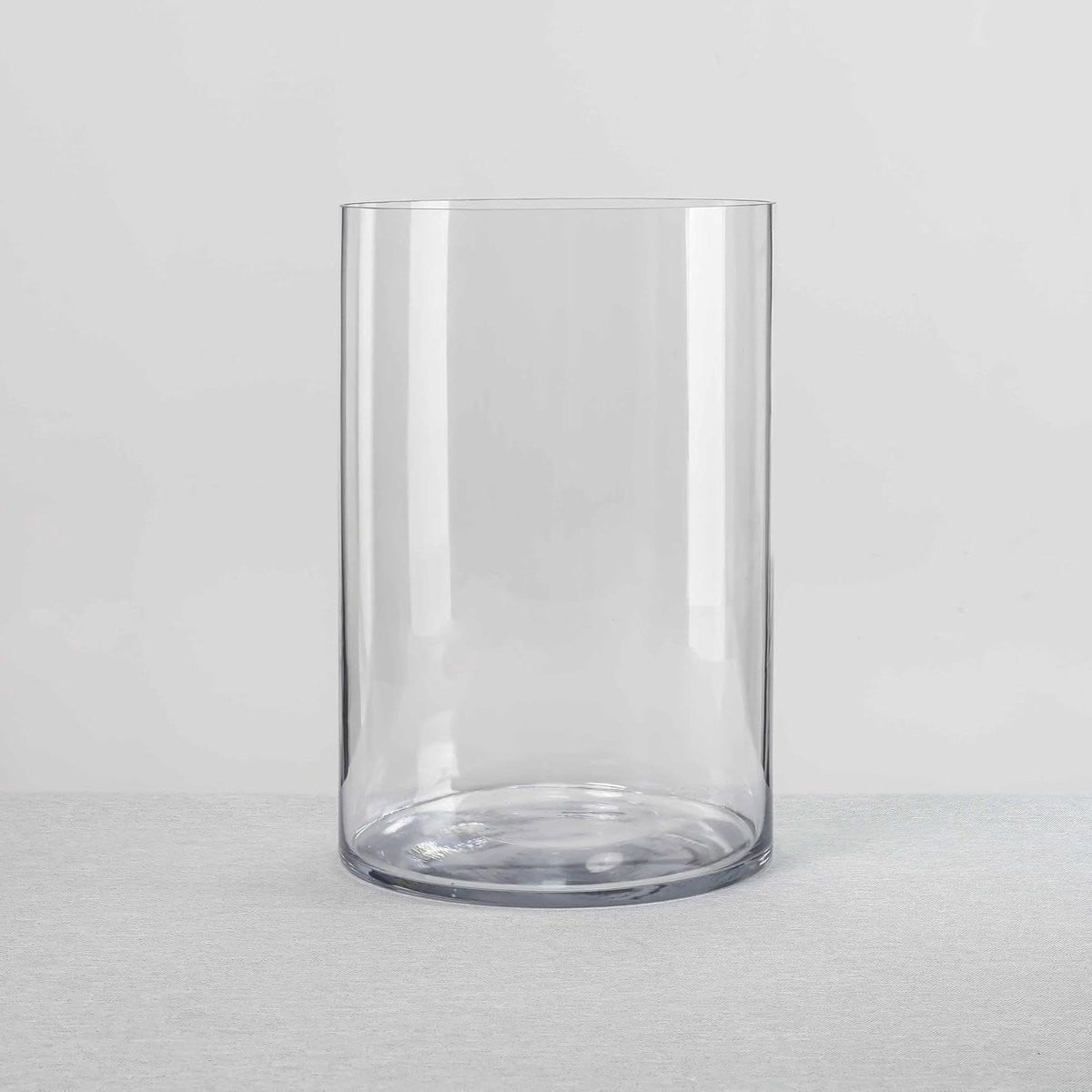 Handgeblazen Glazen Cilinder Vaas - Transparant - Hoogte: 30 cm