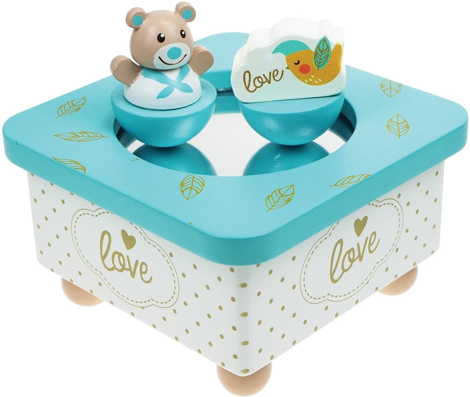 Spielzeug-Musikinstrument SPIELBA "Musikdose Golden Bär blau", Baby, blau, Spielzeug-Musikinstrumente Spielzeug-Musikinstrument blau Einheitsgröße