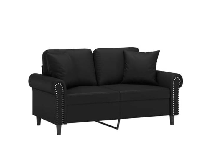 vidaXL 2-Sitzer-Sofa mit Zierkissen Schwarz 120 cm Kunstleder