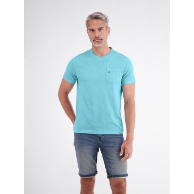 V-Shirt LERROS "T-Shirt mit sportlichem V-Ausschnitt aus reiner Baumwolle", Herren, Gr. M, blau (reef blau), 100% Baumwolle, V-Ausschnitt, Shirts