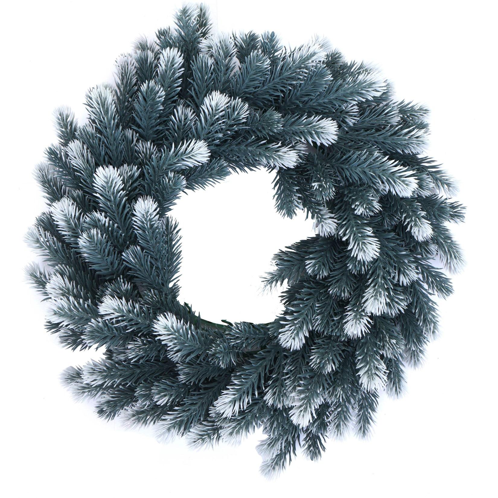 Künstlicher Kranz MCW-O98, Türkranz Tischkranz, Deko künstlich Ø 60cm ~ Tanne mit Schnee