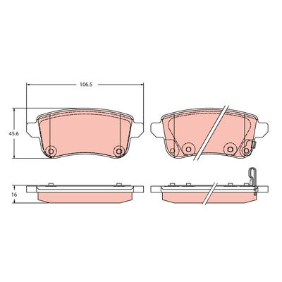 TRW Bremsbelagsatz, Scheibenbremse GDB2413 für RENAULT