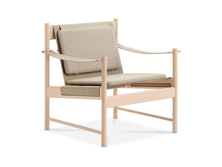 Brdr. Krüger Chaise longue HB Érable huilé blanc - toile nature