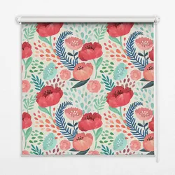 INNENROLLO - Fensterrollo - Rollo - 100x100 cm - Mohn
