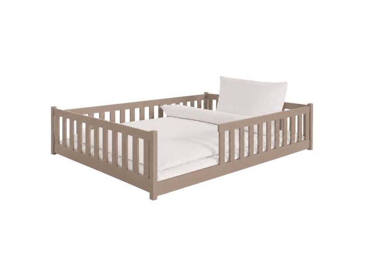 Kids Collective Bodenbett 140x200 cm in Milchschokolade, Hellbraun, Holz, 140x200 cm, Babymöbel & Kindermöbel, Kinderzimmer & Jugendzimmer, Kinderbetten