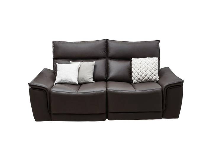 Celina Home 2-Sitzer-Sofa, Dunkelbraun, Echtleder, Spaltleder, Rindleder, Uni, 190x102x100 cm, Wohnzimmer, Sofas & Couches, Sofas, 2-Sitzer Sofas