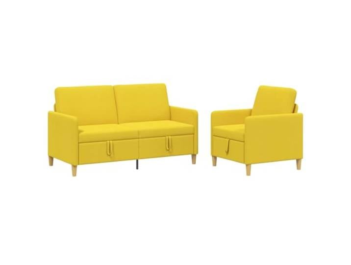 VIHHQGC Sofa Set mit Stauraum 2er Polyester Hellgelb Metallrahmen Stabil, Klappsitz Versteckter Stauraum, Abnehmbare Bezüge, Vielseitig