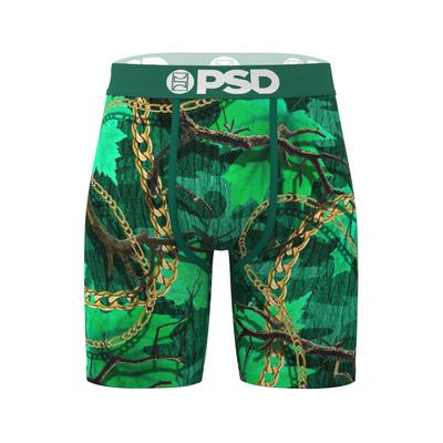 Boxershorts PSD "GOOD LUCK Herren", Herren, Gr. L, grün (multi), 88% Polyester, 12% Elasthan, Unterhosen