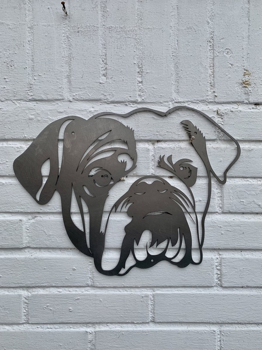 Metalen Wanddecoratie De Bulldog Wanddecoratie van Metaal