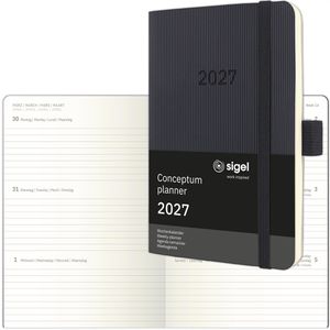 Sigel Taschenkalender C2723, Conceptum, Jahr 2027, 1 Woche auf 2 Seiten, Softcover, A6