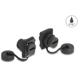 DeLOCK D-Typ Modul HDMI-A Buchse zu HDMI-A Buchse mit Verschlusskappe IP67 staub- und wasserdicht