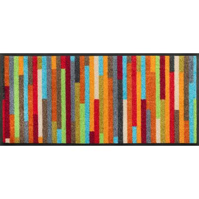 Fußmatte "Mikado Stripes", bunt, B:35cm H:7mm L:75cm, Kunstfaser, WASH+DRY BY KLEEN-TEX, Teppiche, Schmutzfangläufer, Schmutzfangläufer, modernes Streifen Design, rutschhemmend, waschbar