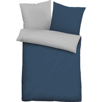 Bettwäsche "0560500", blau (marine), B/L: 135cm x 200cm, 1 Stk., 1 Stk., Microfaser, B/L: 80cm x 80cm, 2 Stk., Microfaser, Obermaterial: 100% Polyester, CASTELL - MARKENBETTWÄSCHE, Bettwäsche, Bettwäsche, Microfaser-Satin,2 teilig, pflegeleichte...
