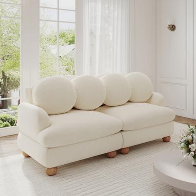 Loedds 68-Inch 2-Seat Chenille Loveseat Sofa with Lumbar Pillows & Deep Seats & Wood Frame